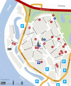 Plattegrond Doesburg met locaties Culturele Zondag,
